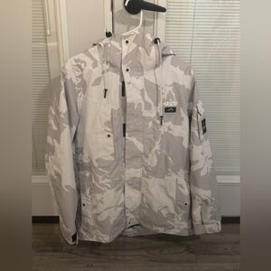 DOPE Women's Camouflage Ski Jacket in White and Gray